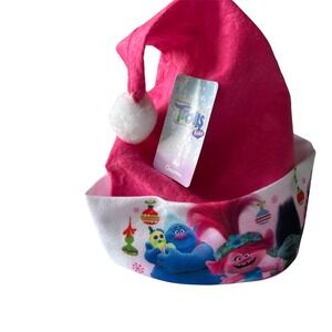 DreamWorks Trolls Holiday Pink Santa Hat‎ Character Print Snowflake NWT 2020